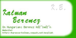 kalman berencz business card